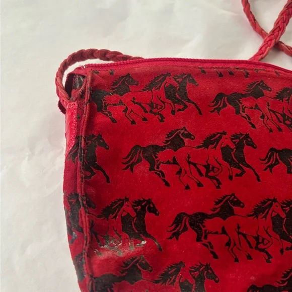 Leather/Suede Stampede Ruidoso Santa Fe Suede horse pattern purse - Picture 7 of 13